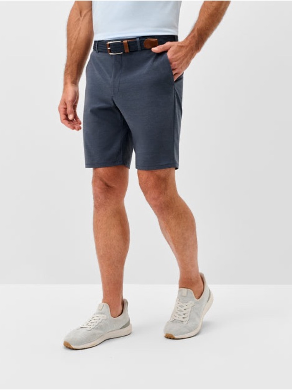 Johnnie-O Men's Casual Knit Shorts in Blue Gray